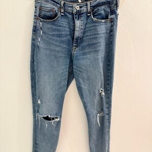 rag & bone Nina Skinny Light Blue Distressed Boyfriend Jeans